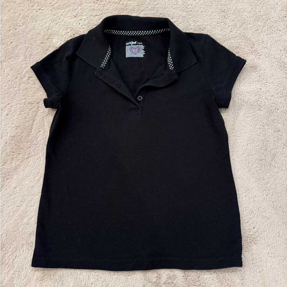 Cat & Jack Gurl Black Polo Shirt size small
